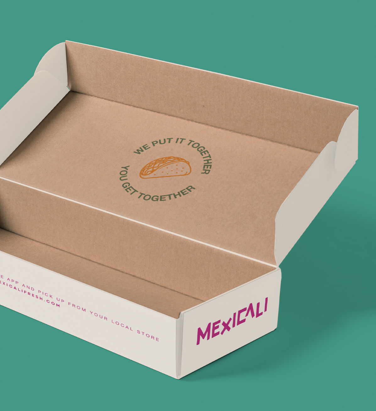 Packaging designs with custom mexican typography applied to the inner lid