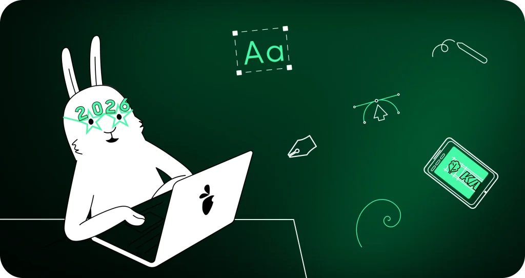 WR thumbnail illustration bunny with 2026 new years glasses searching design trends