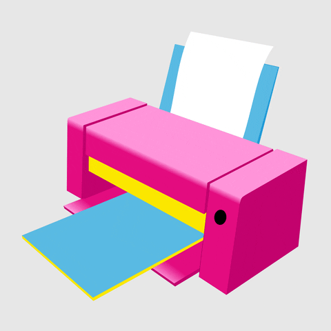 CMYK colored printer printing paper