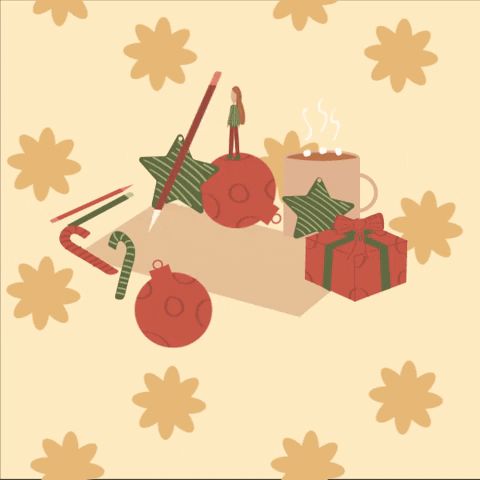 Christmas presents and pencil drawing tree on paper