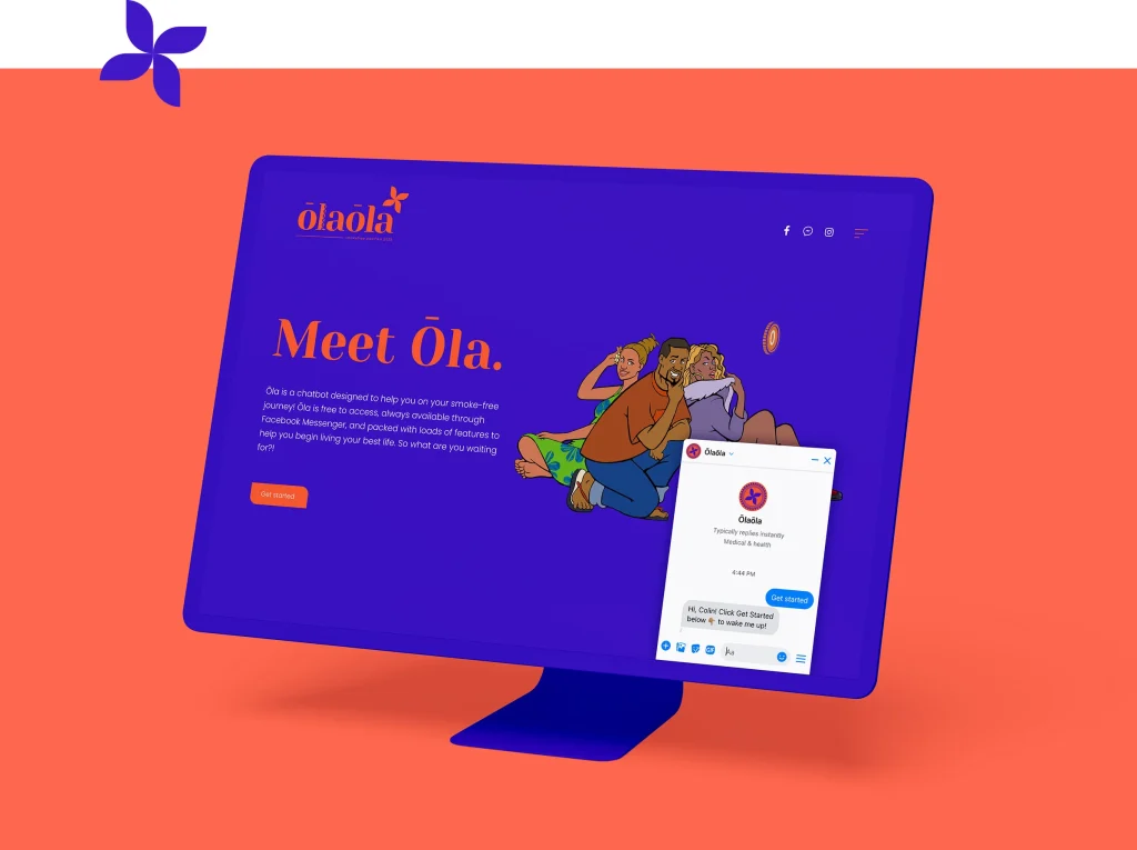 Purple and red tech website