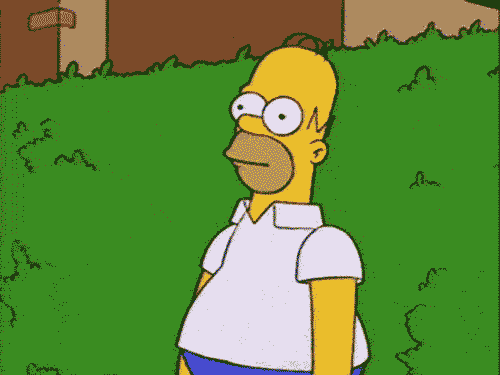 Scared Homer Simpson walking into bush GIF by reactionseditor