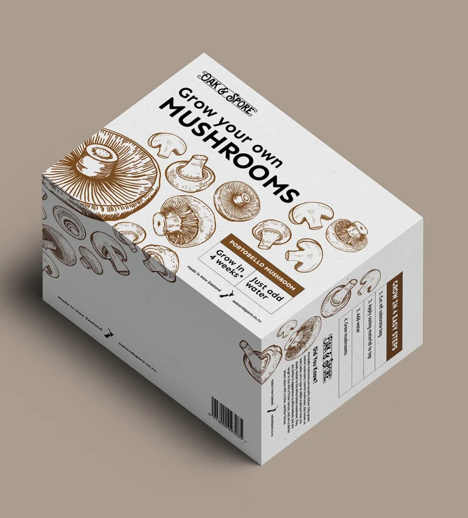 mushroom packaging surface design in nz