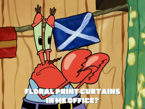 Mr Krabs Spongebob Squarepants curtain meme