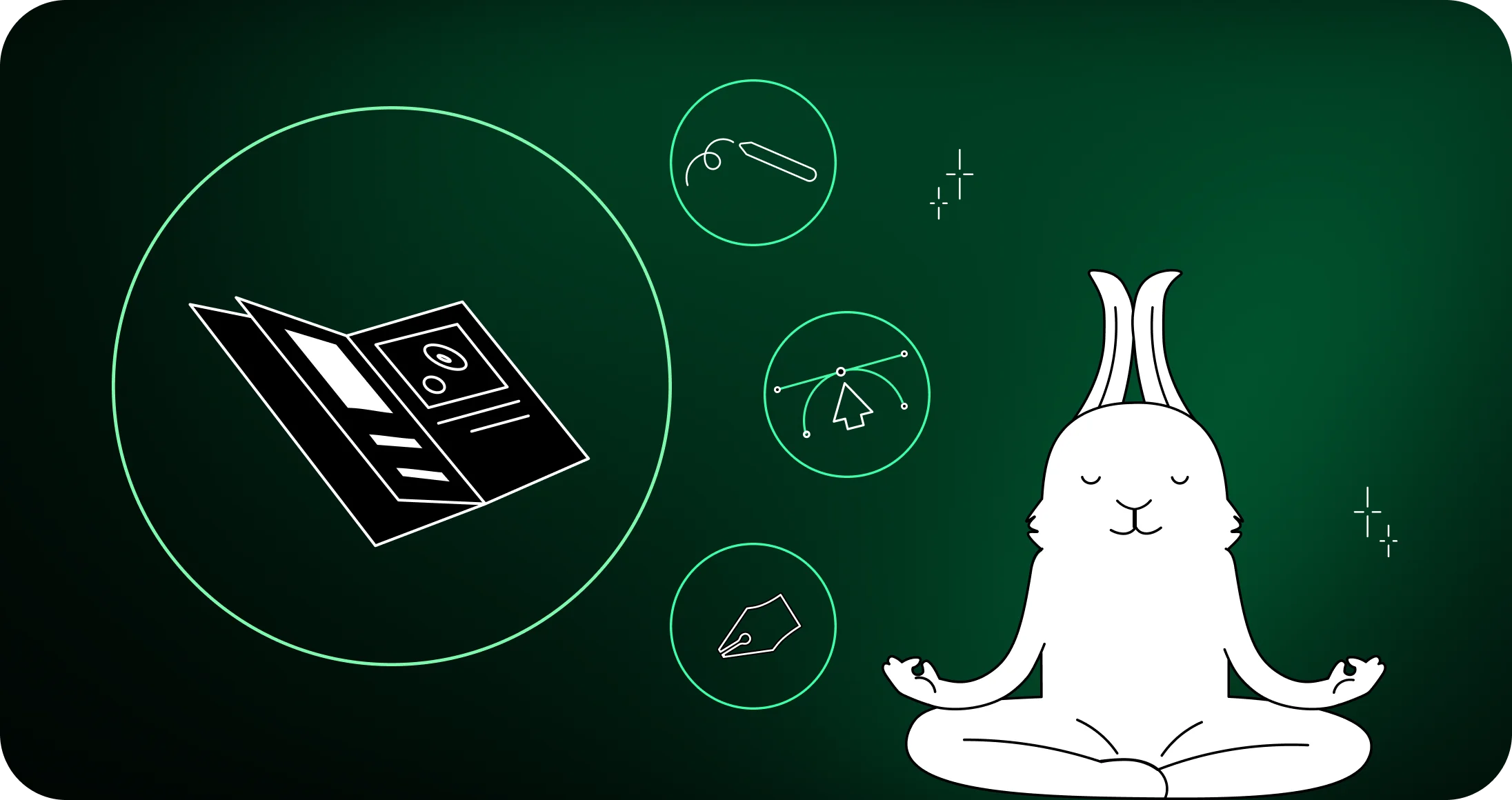 White rabbit brand book thumbnail graphic illustration