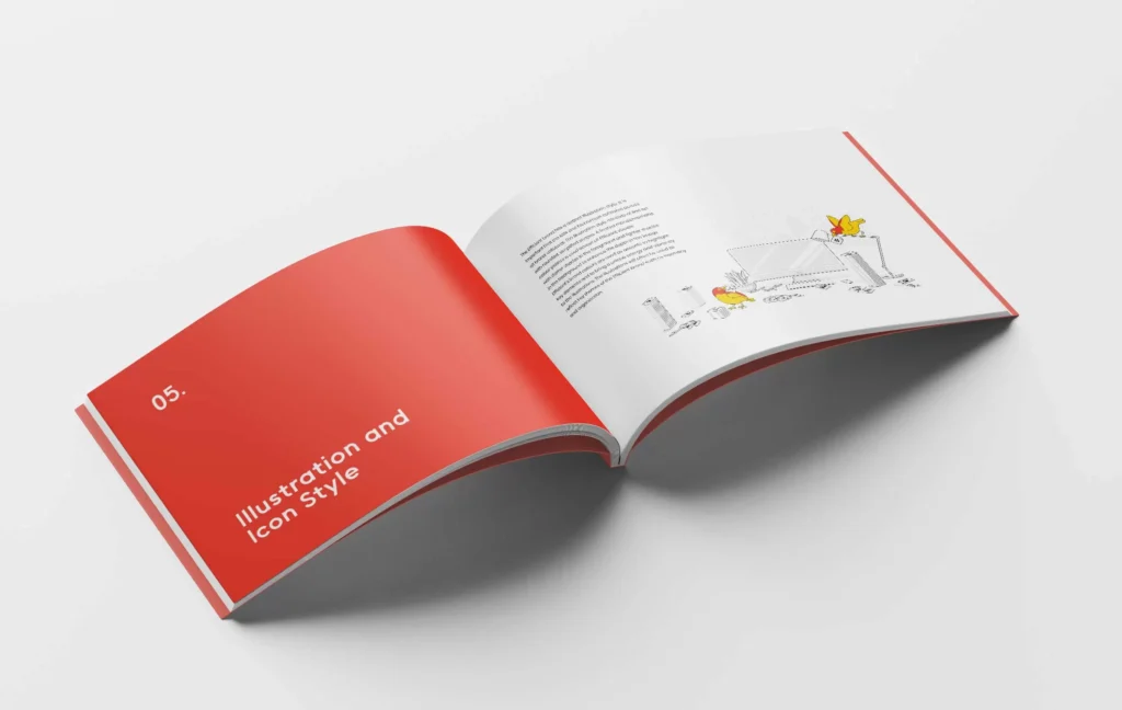 Brand guidelines brand book for company with bird logo